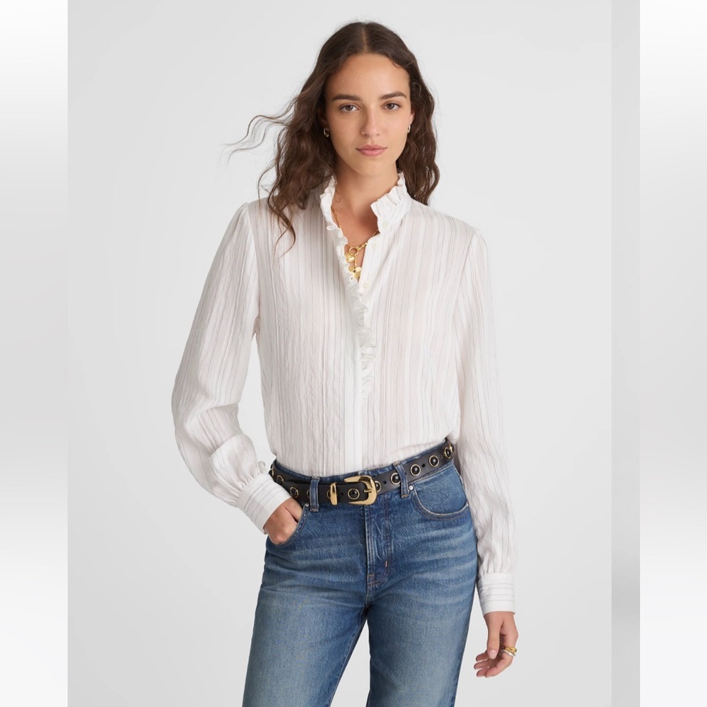 NWT Madewell Ruffle Button-Up Top (XS)
